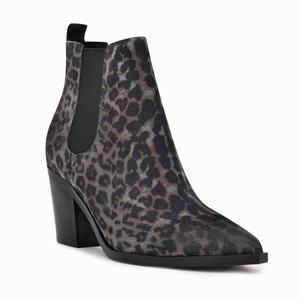 Nine West Wyllis Block Heel Ankle Boots - Grey - Ireland (LK7289451)